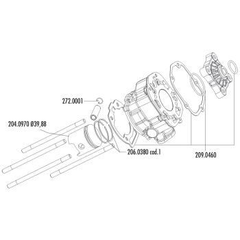 silindrikomplekt Polini malm sport 50cc Piaggio / Derbi mootorile D50B0 jaoks