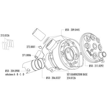 silindrikomplekt Polini alumiiniumist võidusõidu 76cc 50mm Minarelli AM6 jaoks
