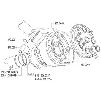 silindrikomplekt Polini malm sport 76cc 50mm Minarelli AM6 jaoks