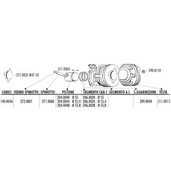 silindrikomplekt Polini malm sport 102cc 55mm Ape 50, Vespa PK 50, Special 50, XL 50 jaoks