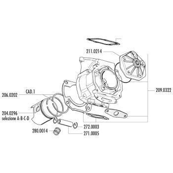 silindrikomplekt Polini alumiinium racing 154cc 60mm Rotax mootorile 122, 123