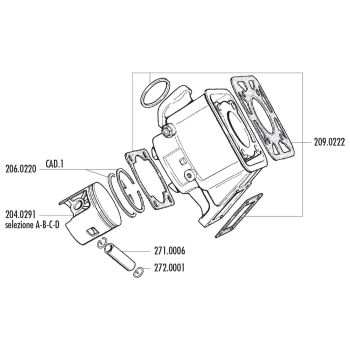 silindrikomplekt Polini alumiinium sport 100cc Yamaha DT 80 LC