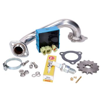 101 Octane piiramiskomplekt Premium/roostevabast terasest kollektor Derbi Senda, Aprilia RX/SX, Gilera RCR, SMT 2018- (Euro4)