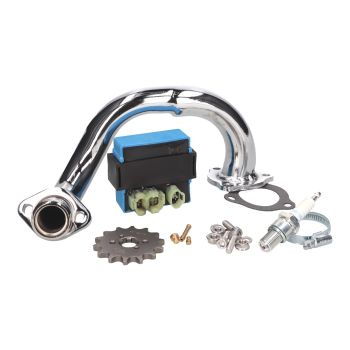 101 Octane piiramiskomplekt Premium/kroomitud kollektor Derbi Senda, Aprilia RX 50, SX 50, Gilera RCR, SMT 2018- (Euro4)