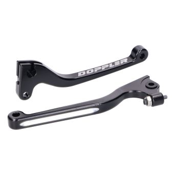 Doppler piduri ja sidurihoobade komplekt CNC must - Derbi Senda, Gilera, RCR, SMT-2010