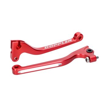 Doppler piduri- ja sidurihoobade komplekt CNC punane - Derbi Senda, Gilera, RCR, SMT -2010