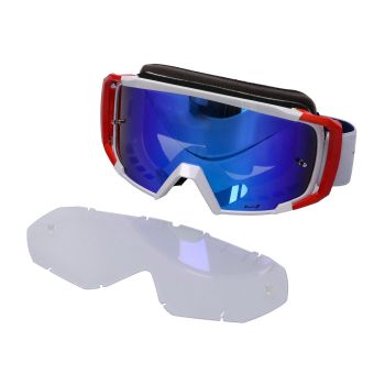 MX prillid LUC1 Team valge / punane - iridium sinine