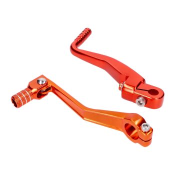 gearshift / kickstarter set folding aluminum anodized orange for Simson S50, S51, S53, S70, S83
