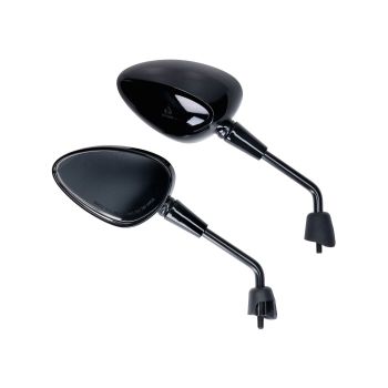 mirror set M8 short, black glossy for Vespa GTS HPE, Sprint, Primavera