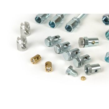 Adjuster screw and trunnion set -BGM ORIGINAL- Vespa PX, T5 125cc, Rally180 (VSD1T), Rally200 (VSE1T), Sprint150 (VLB1T), TS125 (VNL3T), GT125 (VNL2T), GTR125 (VNL2T), SS180 (VSC1T), GS160 / GS4 (VSB1T), GL150 (VLA1T), VNA, VBA, VBA, VBB, V50, V90, PV 125