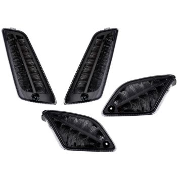 Indicator set front + rear -MOTO NOSTRA 2K22 (2014-2018) dynamic LED sequential light, front with day time running light and rear with position light (E-mark)- Vespa GT, GTL, GTV, GTS 125-300 - smoked