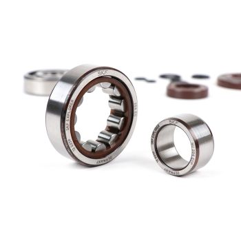 Bearing and oil seal set for crankshaft -BGM ORIGINAL- Vespa V50, PV125, ET3, PK50, PK80, PK125 - 1x 6303 + 1x NU204