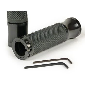Pair of grips (pair) -MOTO NOSTRA Alu Rub, diamond pattern- Vespa GT, GTL, GTS 125-200-250-300cc, Ø 22.5-24mm, l=128mm - black