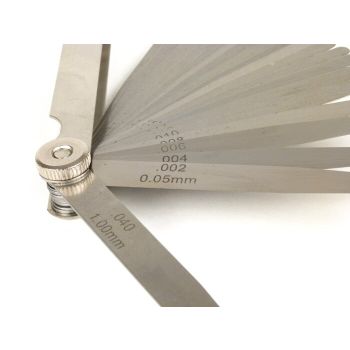 Feeler gauge -UNIVERSAL- 20 blades, metal - 0.05-1.00mm + 0.002-0.040 inch