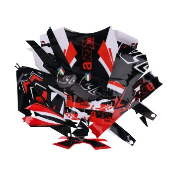 decal set black-white-red glossy for Aprilia RX50 2018- Euro4