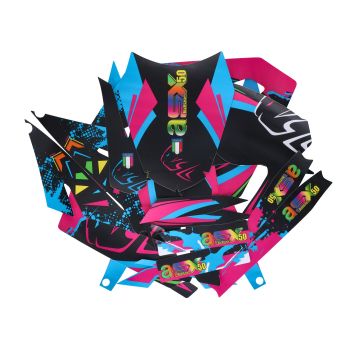decal set black-pink-blue matt for Aprilia SX50 2018- Euro4