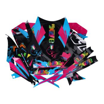 decal set black-pink-blue glossy for Aprilia RX50 2018- Euro4