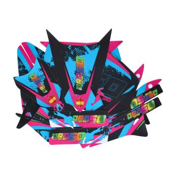 decal set black-pink-blue matt for Derbi Senda DRD 11-17