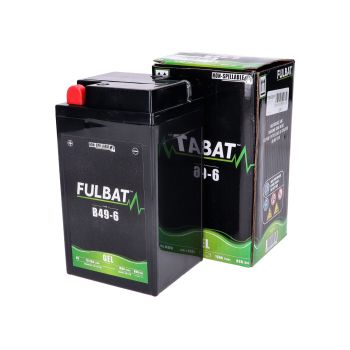 battery Fulbat B49-6 6V 10Ah GEL for BMW R25, R69, Vespa Sprint, Rally, SS, Super Sport, DKW, EMW, Simson AWO Touren / Sport
