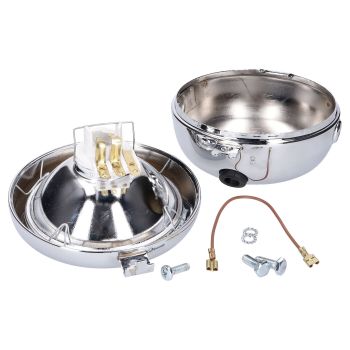 ümmargune kroomitud Retro universaalne esitule komplekt Puch, Kreidler, Zündapp ja paljudele teistele