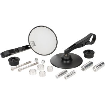 mirror set MOTO NOSTRA 1409 aluminum CNC 95mm round handlebar ends matte black
