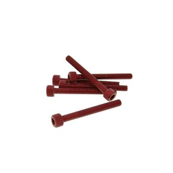 Poldid 6tk kuuskantpea alumiinium punane - M5x45