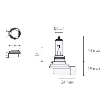 Halogeenpirn H11 PGJ19-2 12V 55W