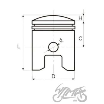 Kolvikomplekt 37mm x 10mm, Sym Orbit 4T