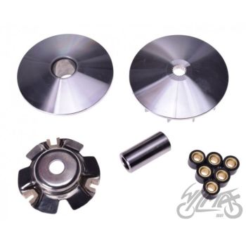Variaatori kettad, tagaplaat, rullikud ja puks GY6 125