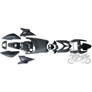 KATEKOMPLEKT, PLASTIKKEREDE OSAD MATT MUST YAMAHA AEROXILE