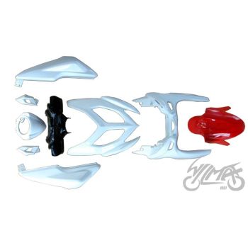 KATEKOMPLEKT, VALGE-PUNASED PLASTIKKEREOSAD YAMAHA AEROXILE