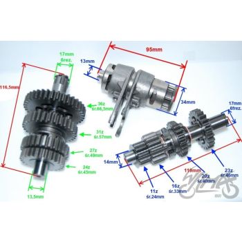 Käigukast ussvõlliga, manuaal N-1-2-3-4 - Lifan 50-110cc