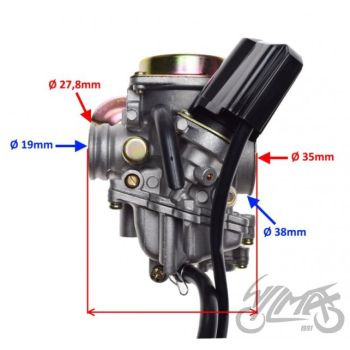 Karburator 19mm/35mm (metallist kaas) GY6 50cc 139QMB/QMA