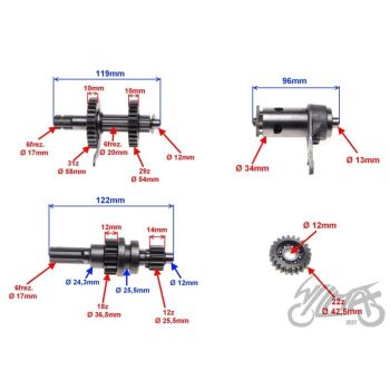 Poolautomaatne käigukast 1 edasi + 1 tagasi - mootorile zq9998