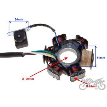 Süütemähis, 6 mähist, neljane pistik + 1 klemm, 2 kinnitus auku