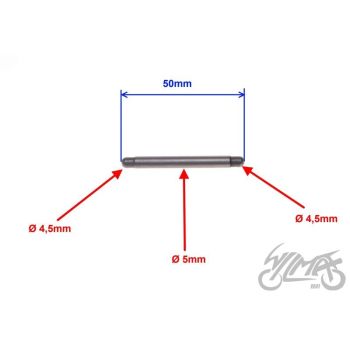 Manuaalkäigukasti tõukur, ATV 250 ST-9E, pikkus 50 mm, keskelt läbimõõt 5 mm, otsade läbimõõt 4,5 mm