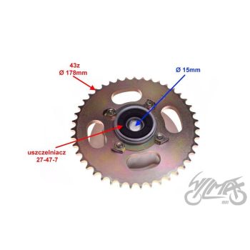 Hammasratas koos kinnitusega tagumine 42h, 428 kett