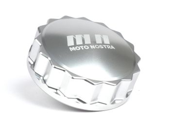 Fuel tank cap -MOTO NOSTRA, CNC, silver- Vespa GTS 125 (ZAPMA3100, ZAPMA3200, ZAPMA3700), Vespa GTS 150 (ZAPMA3100, ZAPMA3200), Vespa GTS 250 (ZAPM45100), Vespa GTS 300 (ZAPM45200, ZAPM45202, ZAPMA3300), Vespa GTS HPE 300 (ZAPMA3600), Vespa GTS Super 125