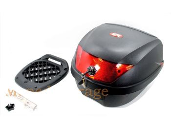 Topcase black 28L lockable with mounting set 420x280x380mm for Zündapp, Kreidler, Hercules, Puch, Simson