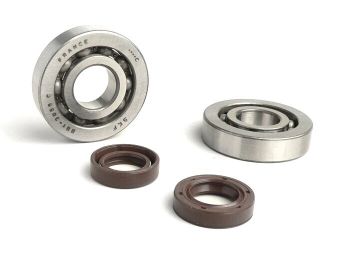 Bearing and oil seal set for crankshaft -BGM ORIGINAL- Piaggio 50cc 2-stroke