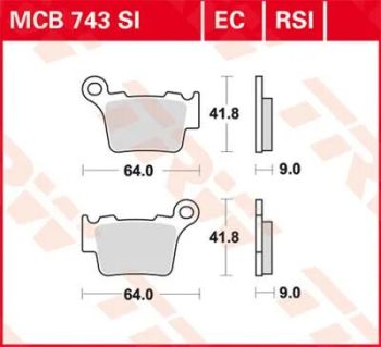 BRAKE PAD TRW MCB743SI