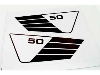 Sticker set side cover 50 white black for Yamaha FS1 3E9, RD 50