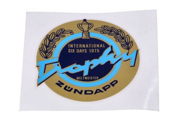 Sticker round 70mm Sixdays Trophy 1975-1976 for Zündapp