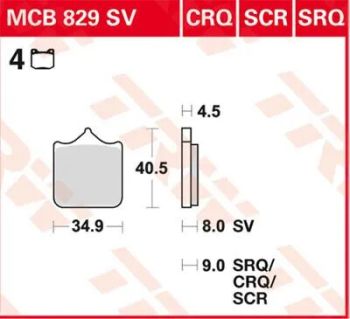 BRAKE PAD TRW MCB829CRQ