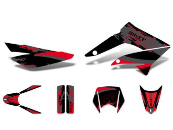 decal set black-red-grey glossy for Gilera SMT 11-17