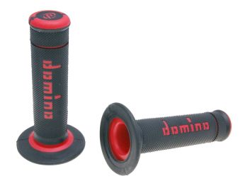 handlebar grip set Domino A190 off-road black / red