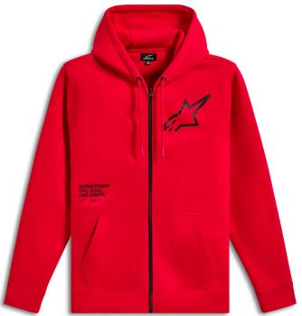 HOODIE ZIP TRANSVERSE RED L