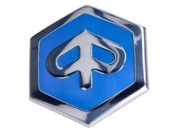 emblem / badge Piaggio hexagonal 42x48mm to plug for Piaggio Beverly, Carnaby, X7, X8, X10