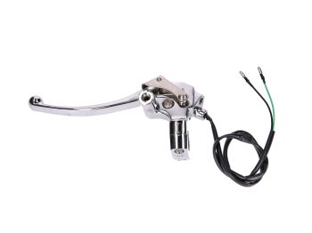 brake lever fitting left-hand chromed w/ M10 mirror mount for GY6 Grand Retro (25mm handlebar diameter)