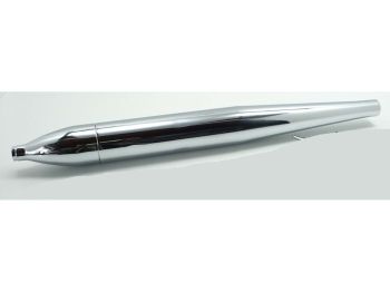 Exhaust cigar shape 690mm 70mm 32mm chrome for Zündapp GTS, KS, Sport Combinette, Hercules, Puch, Miele, DKW, Rixe, Göricke, Griztner, KTM, Horex